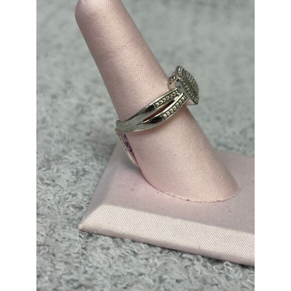 JTW Sterling Silver Diamond Pave Ring Size 7 #63694 - Picture 2 of 8